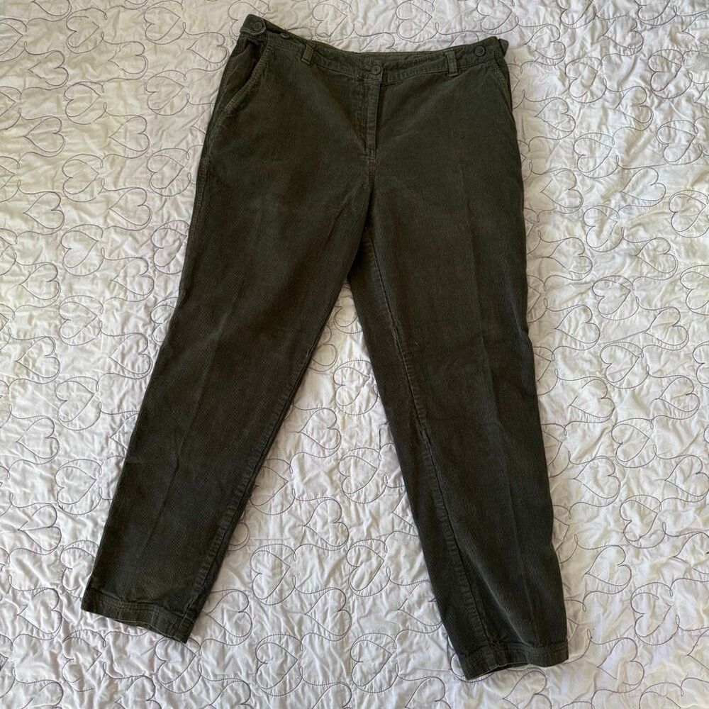 Poetry Gray Corduroy Crop Trousers – UK 14 / US 10 | 100% Cotton | Tapered Leg